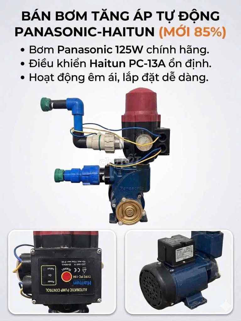 Bơm tăng áp Panasonic 125W đã sử dụng. Mua bán Nội thất, đồ gia dụng khác tại Thành phố Vũng Tàu Bà Rịa - Vũng Tàu được đăng bởi Aquafini hình 1