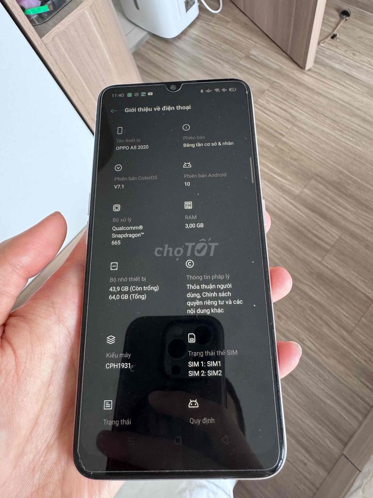 OPPO A5 2020 64GB Trắng. Mua bán Điện thoại tại Quận Nam Từ Liêm Hà Nội được đăng bởi Tuấn Cường hình 1