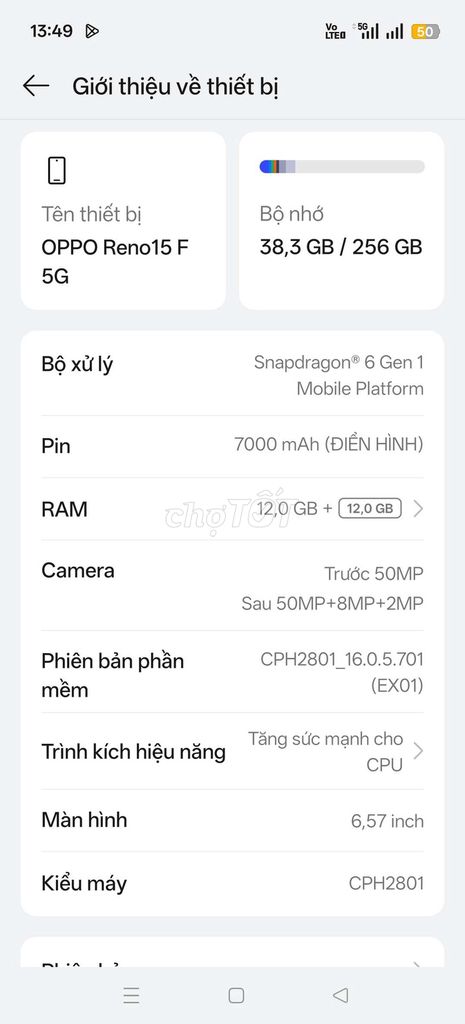 Oppo Reno15 F 5G 256GB. Mua bán Điện thoại tại Quận 7 Tp Hồ Chí Minh được đăng bởi Pham Mach hình 1