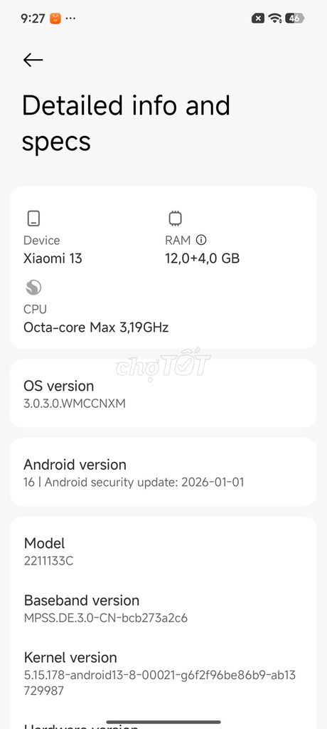 Xiaomi 13 256GB Xách tay Đã dùng. Mua bán Điện thoại tại Huyện Thanh Trì Hà Nội được đăng bởi Đinh Đức Giang hình 1