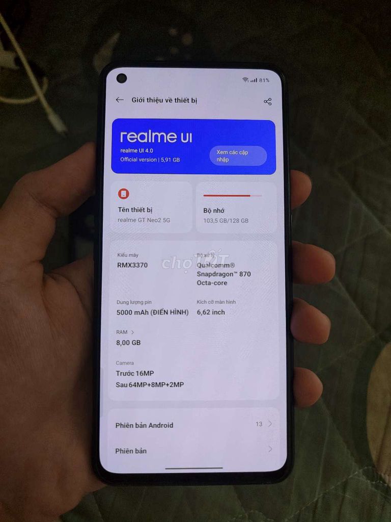 Realme GT Neo 2 128GB Xanh lá. Mua bán Điện thoại tại Thành phố Thủ Đức Tp Hồ Chí Minh được đăng bởi Thanh Phạm hình 1