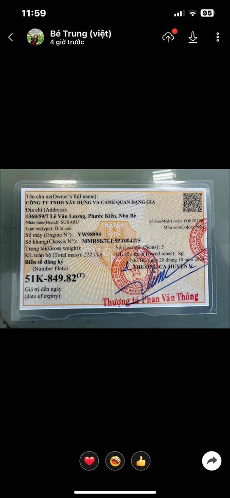 Subaru Forester 2024 - 22000 km. Mua bán Ô tô tại Quận 12 Tp Hồ Chí Minh được đăng bởi Trương Văn Thuỳ  hình 11