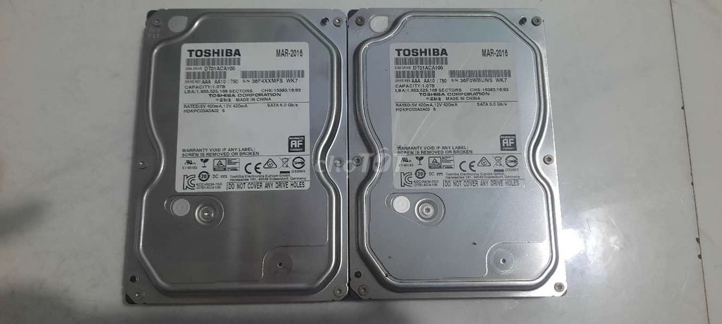 Ổ cứng HDD Toshiba 1000GB 3.5 inch sức khỏe 100%. Mua bán Linh kiện (RAM, Card...) tại Quận 12 Tp Hồ Chí Minh được đăng bởi Nội Thất Ngôi Nhà Xanh  hình 1