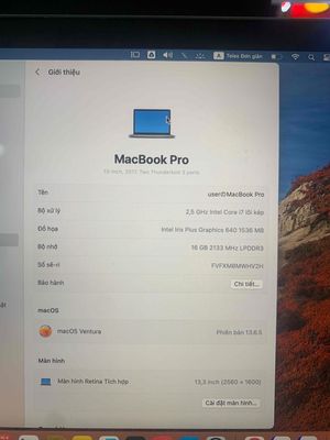 Bán macbook pro core i7 ram16g ssd 512g