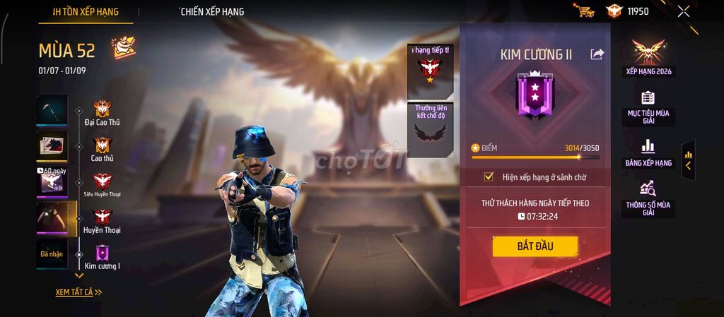 Dịch vụ leo rank Free Fire Bạch Kim 1. Dịch vụ tại Quận Hoàng Mai Hà Nội được đăng bởi Vinh Hieu hình 1