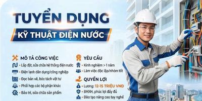 TUYỂN KỸ THUẬT ĐIỆN NƯỚC KHÁNH HÒA