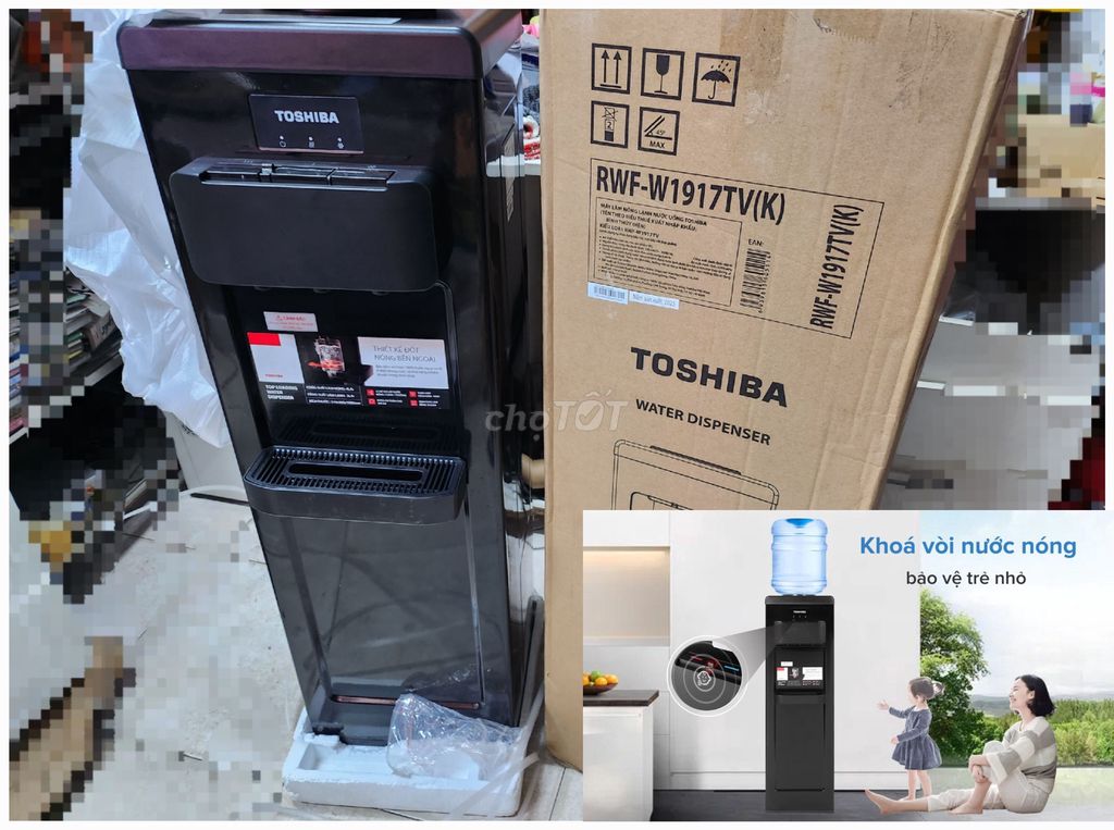 Cây nước nóng lạnh 3 vòi,xài Block ga TOSHIBA MỚI💯