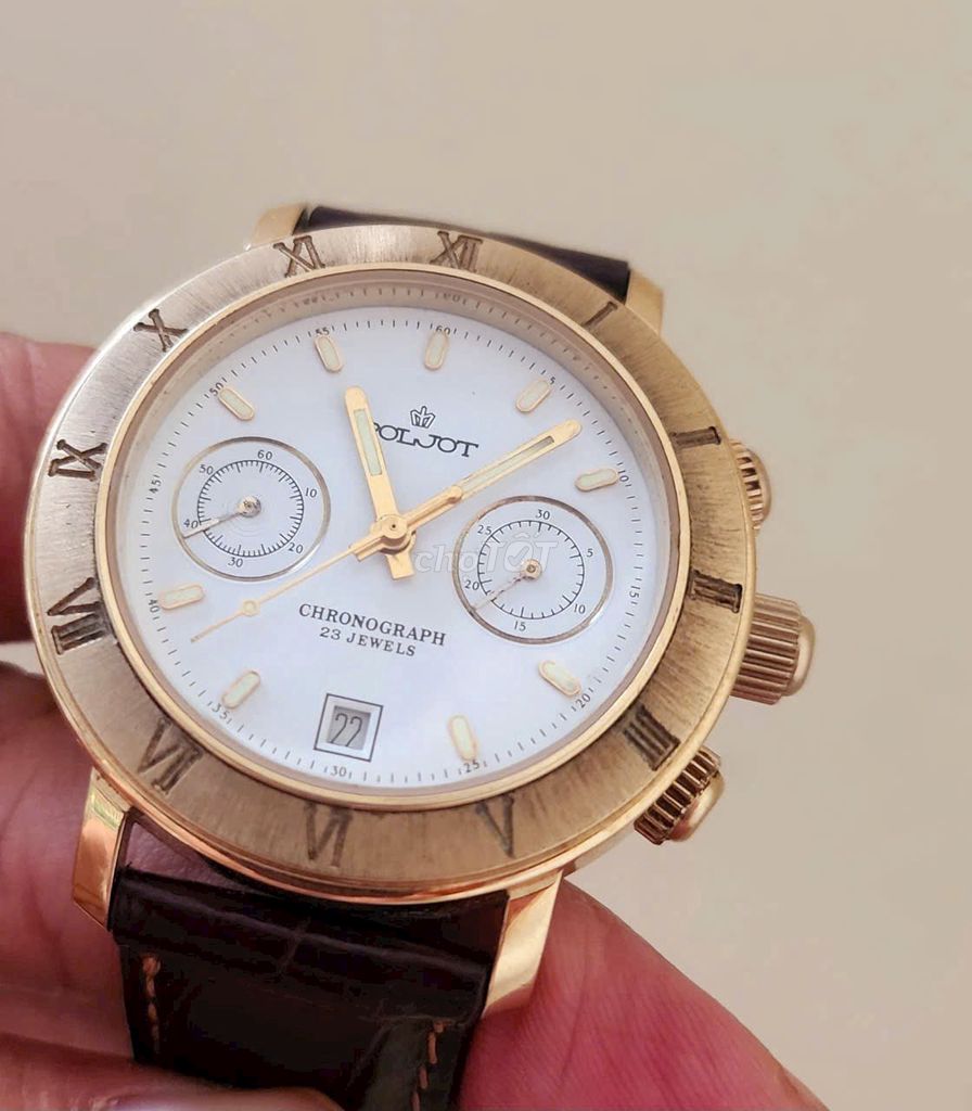 Đồng hồ cổ Poljot chronograph bọc vàng size 40. Mua bán Đồng hồ tại Thị xã Bến Cát Bình Dương được đăng bởi Đồng Hồ Mắt Kính Độc Đẹp Hiếm PND hình 1