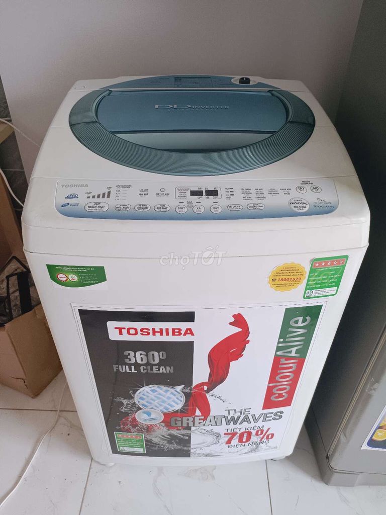 Máy giặt Toshiba 9kg inverter giặt vắt êm ái. Mua bán Máy giặt tại Quận Gò Vấp Tp Hồ Chí Minh được đăng bởi Lê Cường  hình 1