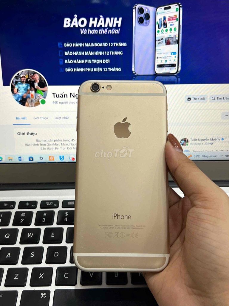 Iphone 6 32G Gold Vn - Pin 100%. Mua bán Điện thoại tại Quận 3 Tp Hồ Chí Minh được đăng bởi Tuấn Nguyễn hình 1