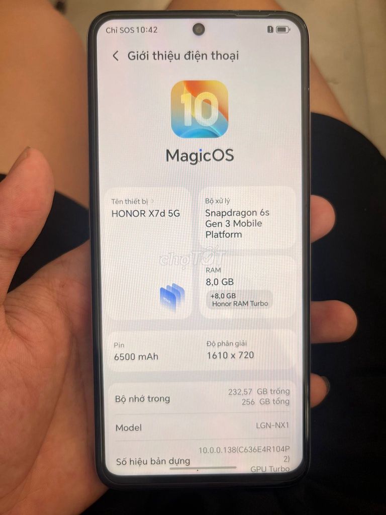 Honor X7D 5G 256GB Bạc Snapdragon 6s. Mua bán Điện thoại tại Quận 1 Tp Hồ Chí Minh được đăng bởi Hội Đồ Điện Tử hình 1