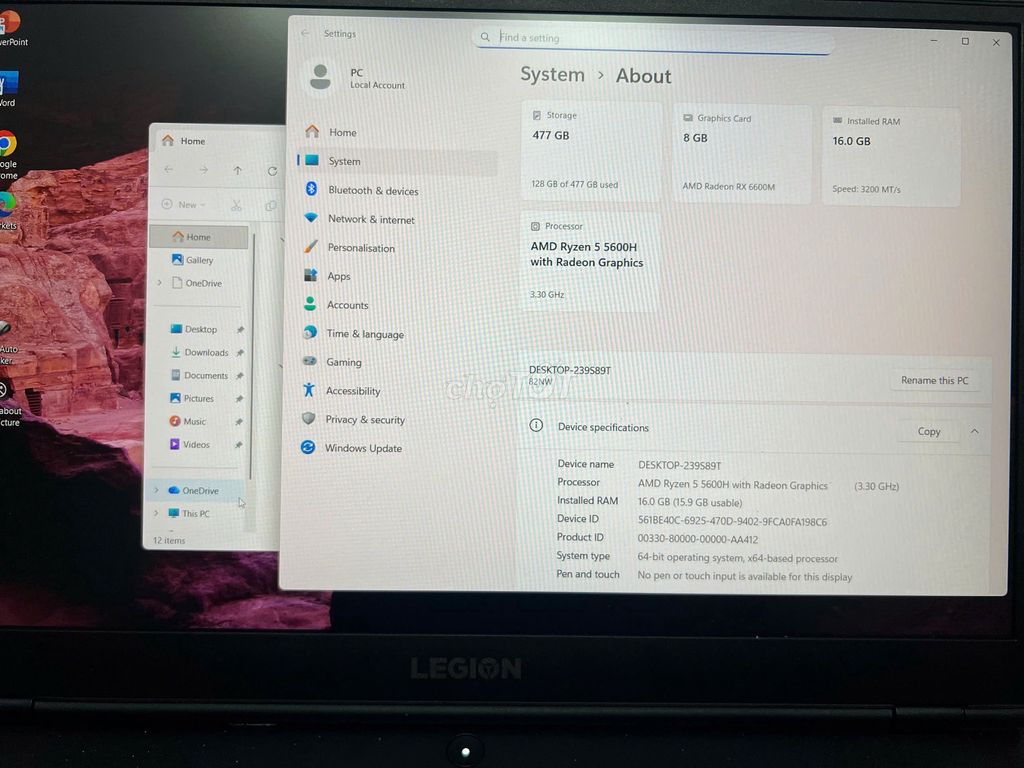 Lenovo Legion AMD Ryzen 5 16GB/512GB Đã dùng. Mua bán Laptop tại Quận 12 Tp Hồ Chí Minh được đăng bởi KPApple hình 1