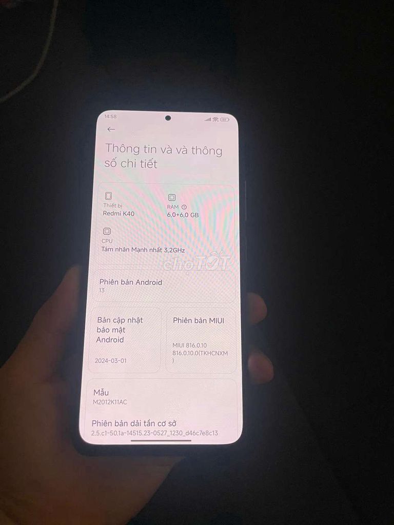 XIAOMI K40 6/128 GL. Mua bán Điện thoại tại Quận Tân Bình Tp Hồ Chí Minh được đăng bởi nam hình 1