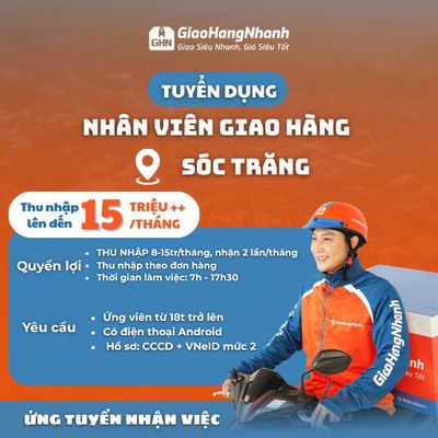 [TX NGÃ NĂM] TUYỂN SHIPPER - THU NHẬP TỚI 15TR
