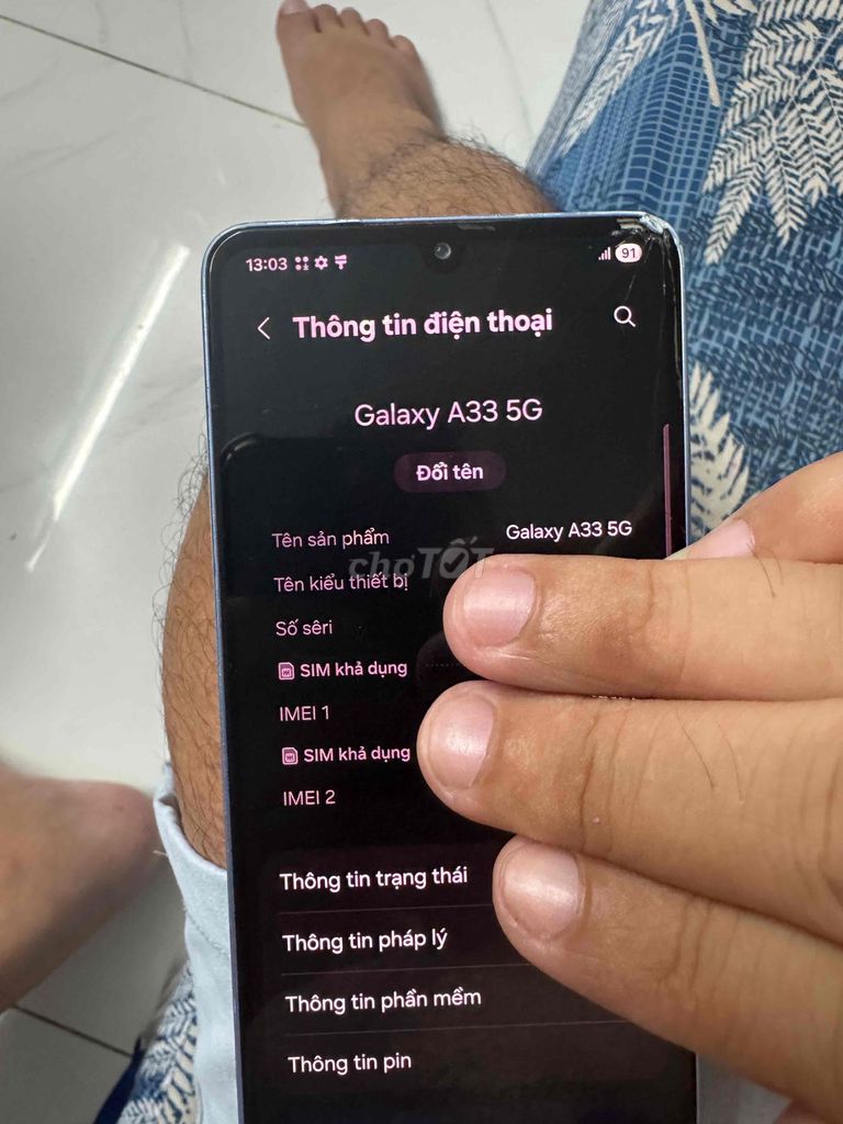 Samsung Galaxy A33 5G Xám Đã sử dụng. Mua bán Điện thoại tại Quận 7 Tp Hồ Chí Minh được đăng bởi Đức Nguyễn hình 1