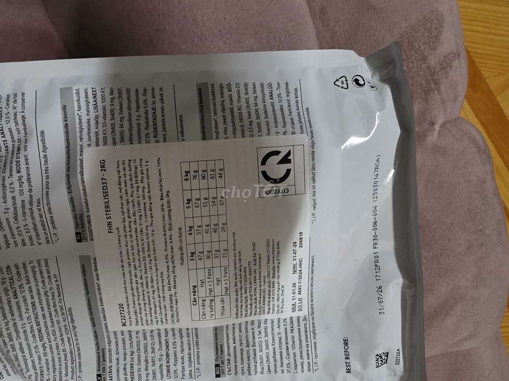 Cần pass lại royal cannin sterilised 2kg. Mua bán Đồ ăn, thực phẩm và các loại khác tại Quận Tân Bình Tp Hồ Chí Minh được đăng bởi Minh hình 2
