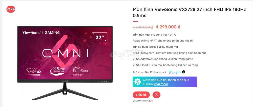 Màn hình ViewSonic VX2728 27 inch. Mua bán Phụ kiện (Màn hình, Chuột...) tại Quận Tân Phú Tp Hồ Chí Minh được đăng bởi Nhí Mập hình 1