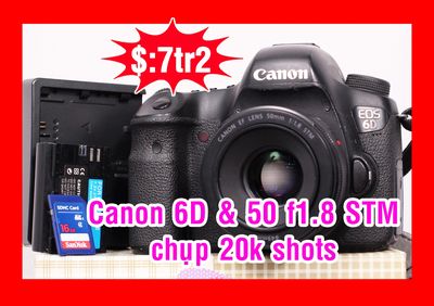 Bộ Canon 6D & 50 f1.8 STM 20k shots, hoạt động TỐT