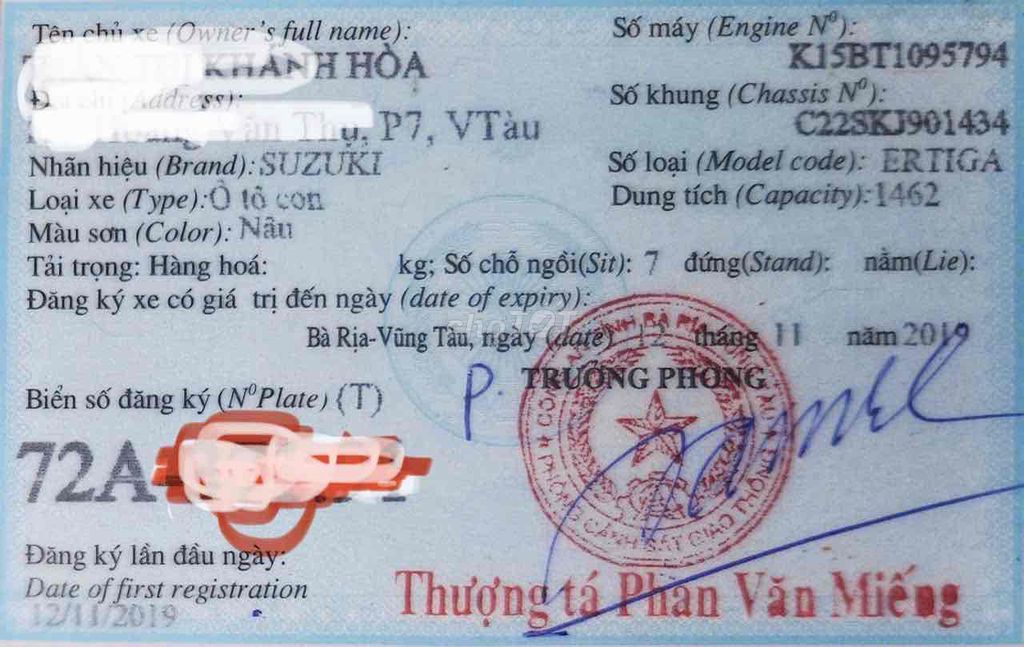 Chính chủ dư dùng cần bán gấp Suzuki ERTIGA - 2019. Mua bán Ô tô tại Thành phố Vũng Tàu Bà Rịa - Vũng Tàu được đăng bởi lehoangbds hình 8
