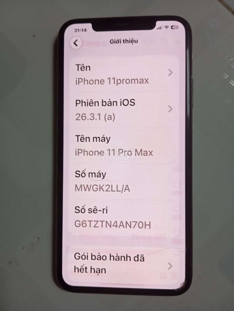 Apple iPhone 11 Pro Max 256GB Đen 84%. Mua bán Điện thoại tại Quận 8 Tp Hồ Chí Minh được đăng bởi Cường Phạm hình 1