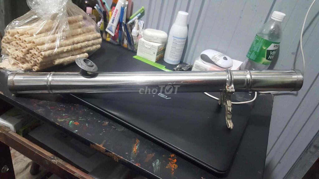 Điếu cày Tre bọc inox Bạc