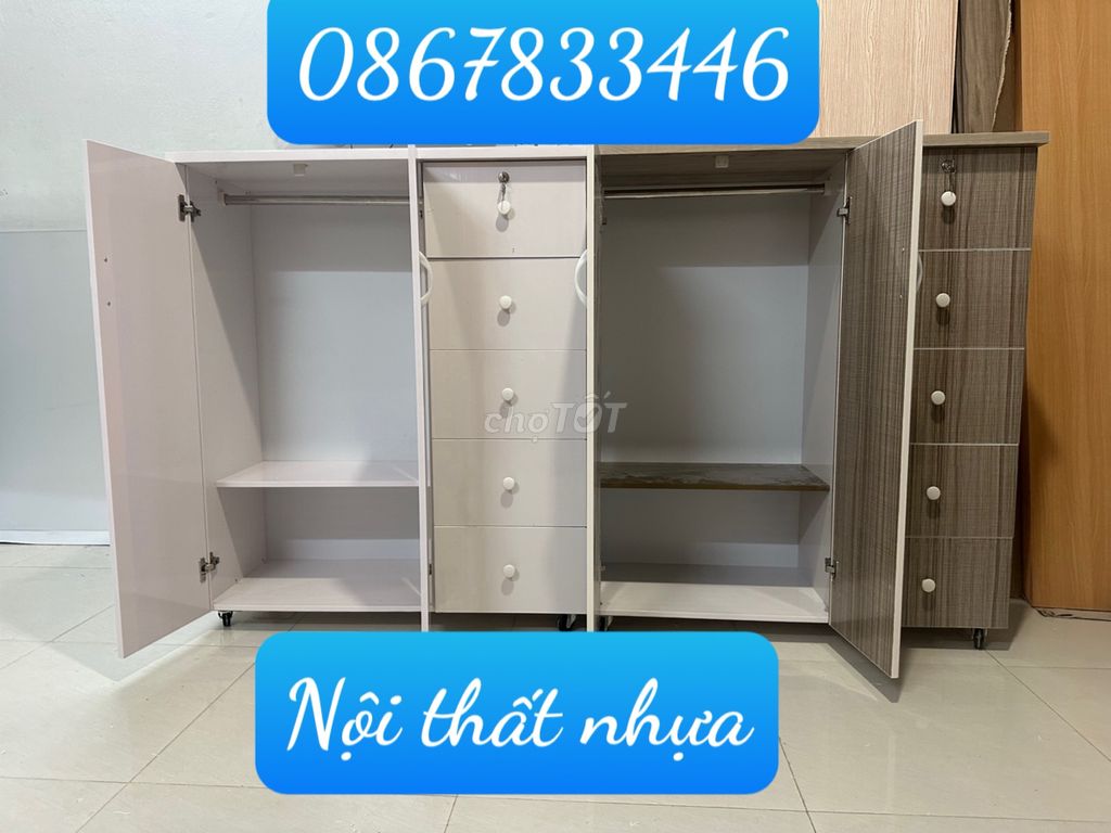 TỦ NHỰA TRẺ EM 2 Cánh 5 ngăn