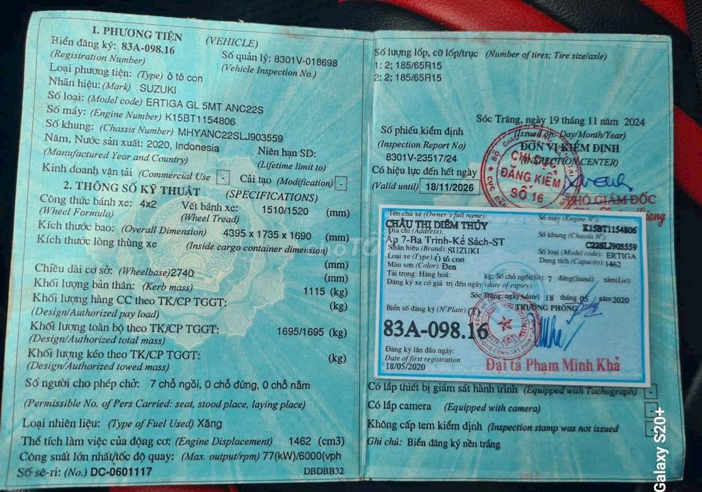 SUZUKI ERTIGA 2020 GL SỐ SÀN, MÁY SỐ ZIN,KHÔNG LỖI. Mua bán Ô tô tại Quận Tân Phú Tp Hồ Chí Minh được đăng bởi Ô Tô An Khang Thịnh  hình 10