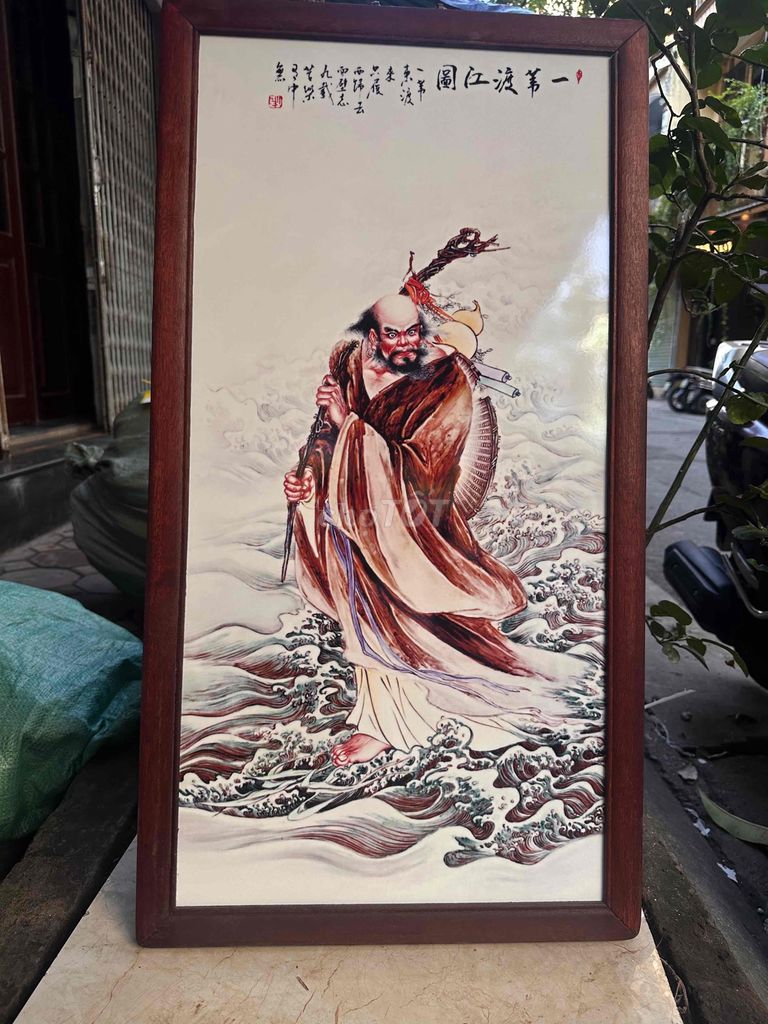 tranh Đạt Ma quá hải 86x46cm giá 800k