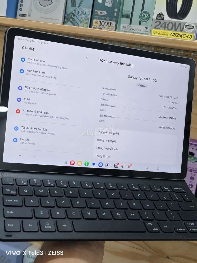 Samsung Tab S9 FE 8GB/256GB Xám 99%. Mua bán Máy tính bảng tại Quận 8 Tp Hồ Chí Minh được đăng bởi Đam Mê Công Nghệ hình 1