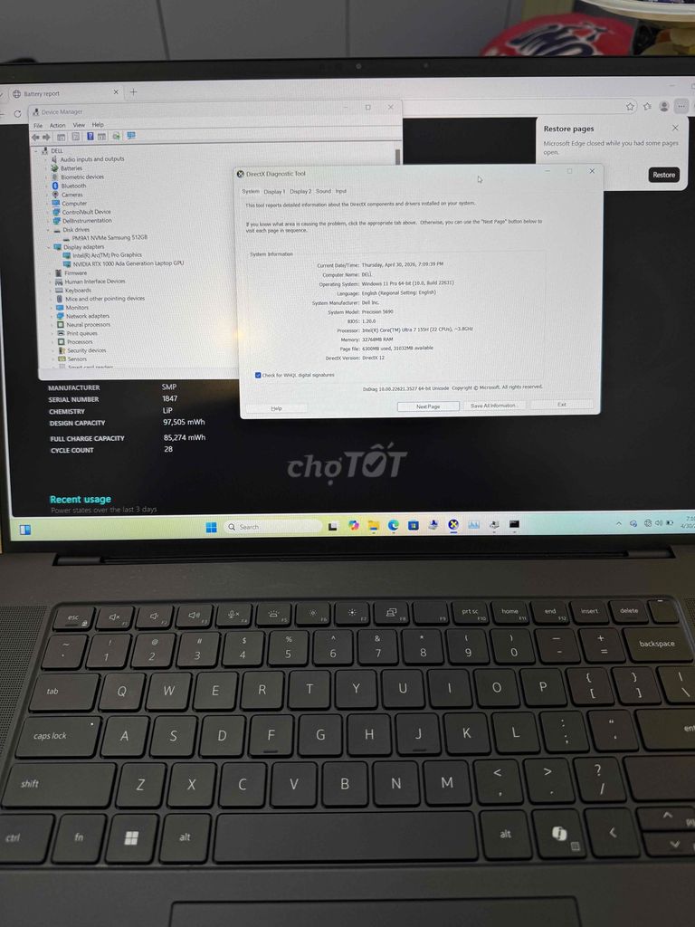 Dell Precision 5690 Ultra 7 16 inch 32GB/512GB. Mua bán Laptop tại Quận Gò Vấp Tp Hồ Chí Minh được đăng bởi Nguyễn Đình Nguyên hình 1