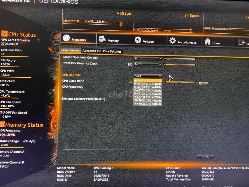 Combo H97 có nvme +  i7 4770k + ram corsair xịn