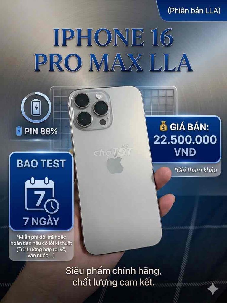 iPhone 16 Pro Max LLA Titan. Mua bán Điện thoại tại Quận Bình Thuỷ Cần Thơ được đăng bởi Nguyễn Huy hình 1