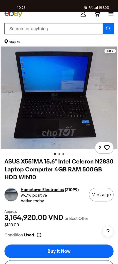 ASUS X551MA Celeron N2830 4GB SSD Đen. Mua bán Laptop tại Quận Bình Thạnh Tp Hồ Chí Minh được đăng bởi Chu Vĩ Thông hình 1