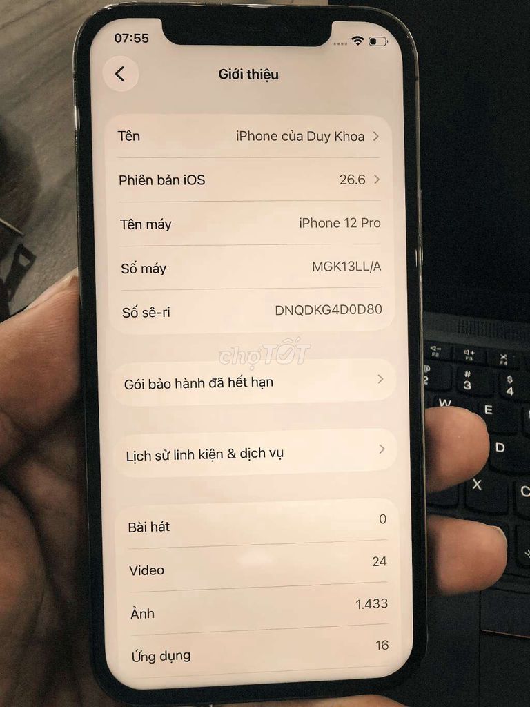 Apple iPhone 12 Pro Đã thay pin, màn hình. Mua bán Điện thoại tại Quận Đống Đa Hà Nội được đăng bởi Phạm duy khoa hình 1
