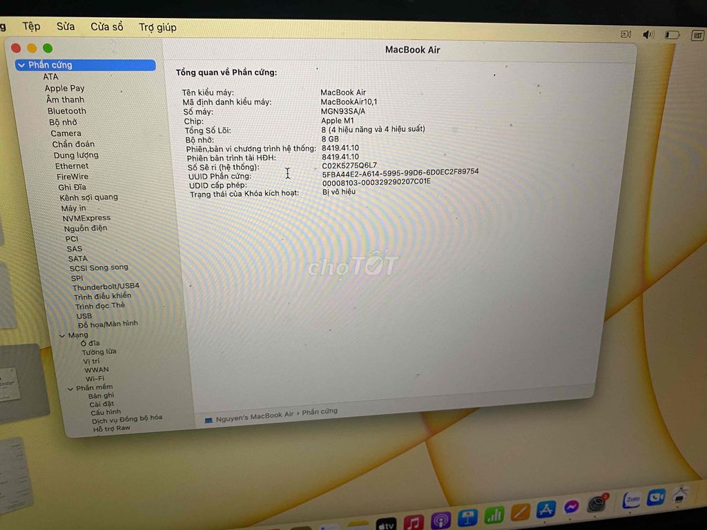 Macbook Air M1 8Gb 256GB 13.3