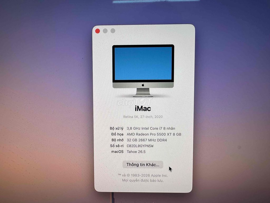 Apple iMac Retina 5K i7 27 inch 32GB/499.96GB Bạc. Mua bán Máy tính để bàn tại Quận Gò Vấp Tp Hồ Chí Minh được đăng bởi HQ1986 Thanh Lý Cầm Đồ hình 1