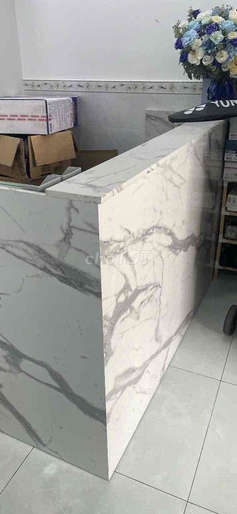 Bàn tiếp tân Đá Trắng vân đá. Mua bán Bàn ghế tại Quận 10 Tp Hồ Chí Minh được đăng bởi Ms Cẩm hình 1
