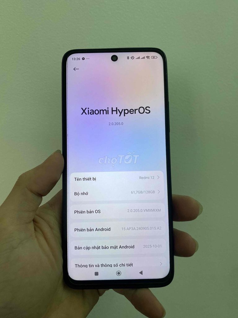 Xiaomi Redmi 12 128GB Đen. Mua bán Điện thoại tại Quận Tân Phú Tp Hồ Chí Minh được đăng bởi Nam Nam hình 1