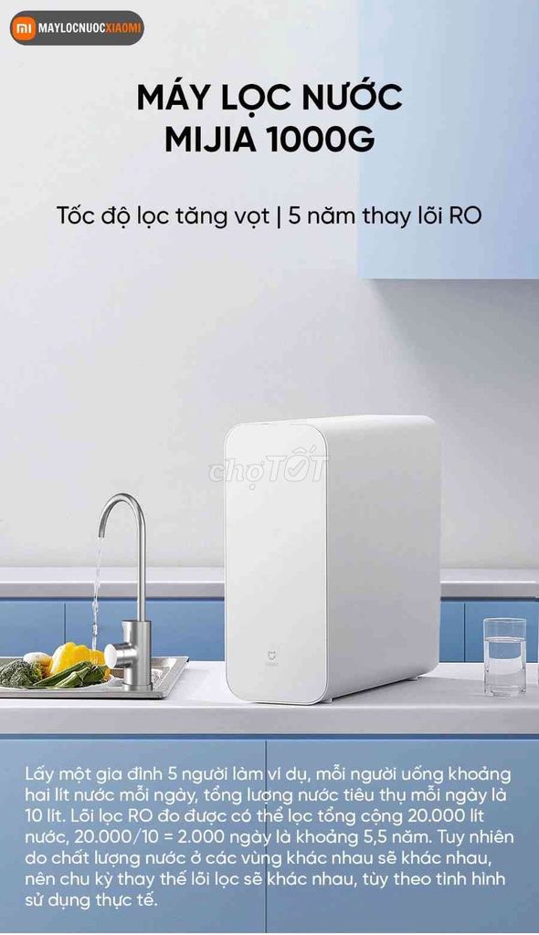 máy lọc nước xiaomi 1000G Pro