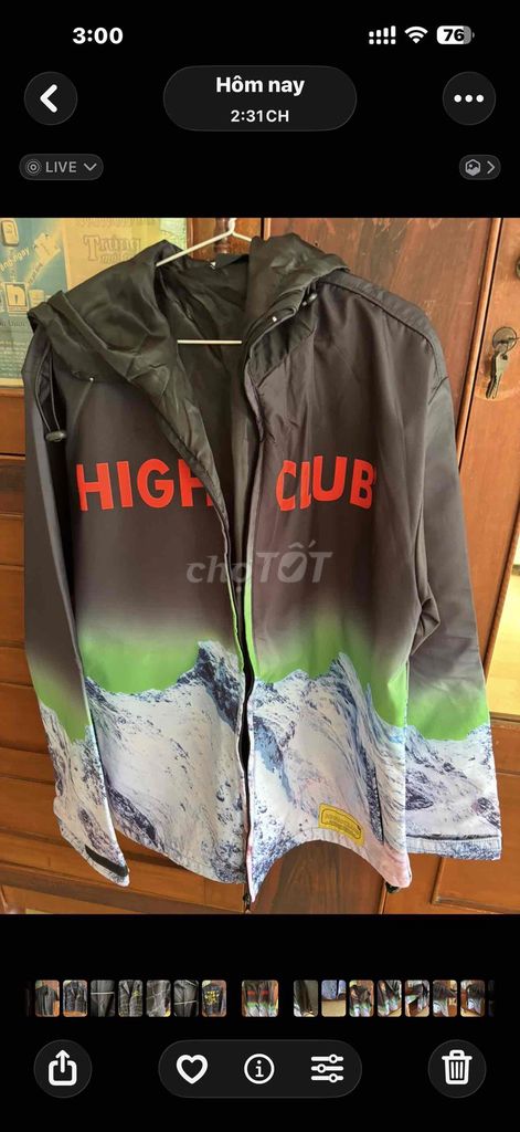 Áo khoác dù HIGH CLUB Free size chống nắng. Mua bán Quần áo tại Quận Ninh Kiều Cần Thơ được đăng bởi Ngô Kim Hằng Nga hình 1