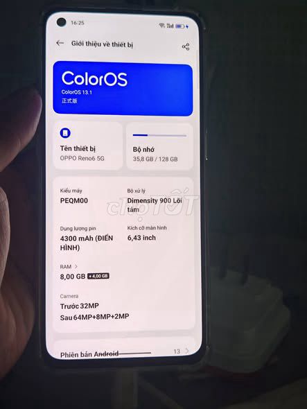 Oppo Reno 6 5G 128GB Xanh. Mua bán Điện thoại tại Thành phố Thuận An Bình Dương được đăng bởi Hội Đồ Điện Tử hình 1