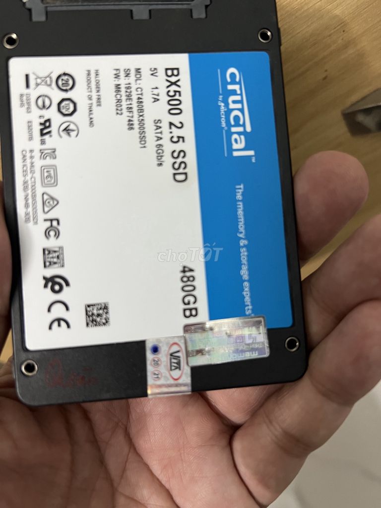 Ổ cứng SSD Crucial  480GB. Mua bán Linh kiện (RAM, Card...) tại Quận Tây Hồ Hà Nội được đăng bởi MayTinhGiaReHaNoi hình 1