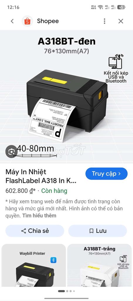 Máy in nhiệt FlashLabel Đen, thanh lý kèm giấy in. Mua bán Đồ dùng văn phòng tại Thị xã Tân Uyên Bình Dương được đăng bởi DUC MINH hình 1