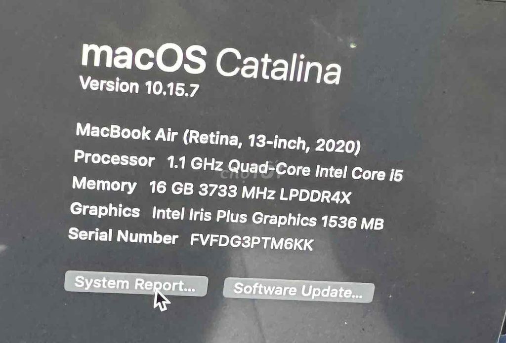 Apple MacBook Air 2020 i5 16GB/512GB. Mua bán Laptop tại Thành phố Biên Hòa Đồng Nai được đăng bởi Hoàng Thạch hình 1