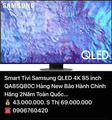 Smart Tivi Samsung Qled 4K 85inch QA85Q80C