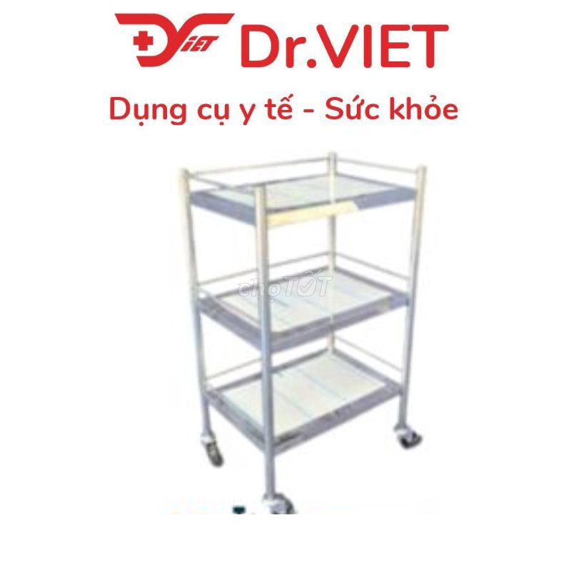 xe đẩy inox 30*40 3 tầng DCG43