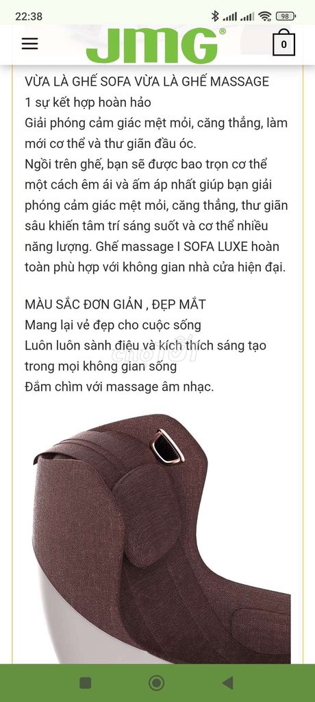 GHẾ MASSAGE I SOFA LUXE – JMG 
I SOFA LUXE  2 in 1