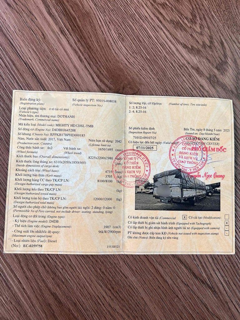 hd120SL 8t ga cơ thùng nhôm 6m3. Mua bán Xe tải, xe ben tại Huyện Trảng Bom Đồng Nai được đăng bởi Minh Hậu hình 9