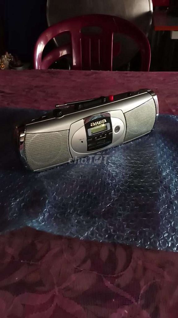 Đài cassette kiêm hát băng hiệu Aiwa màu bạc mới. Mua bán Tivi, Âm thanh tại Huyện An Minh Kiên Giang được đăng bởi Hòa Trí shopping hình 1