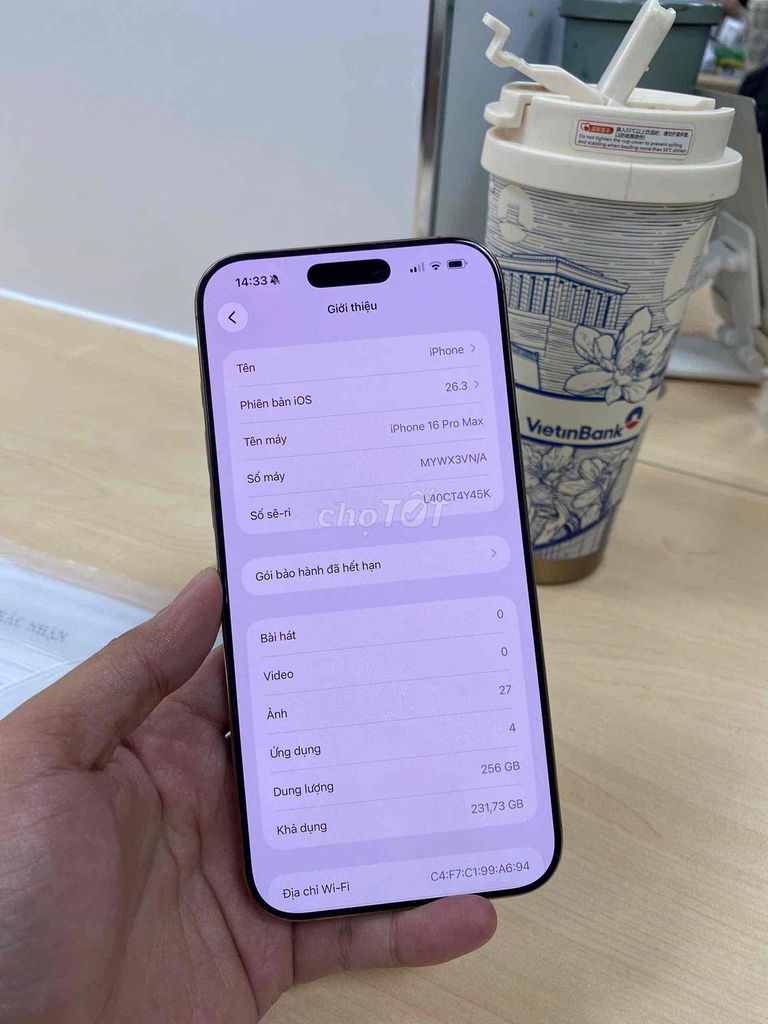 Apple iPhone 16 Pro Max 256GB Vàng. Mua bán Điện thoại tại Thành phố Thanh Hóa Thanh Hóa được đăng bởi Đặng Quốc Cường hình 1